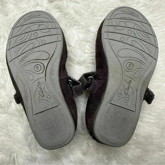 Clarks Ballet Flats Purple Silver Velvety Toddler Size 8 - Picture 15 of 16